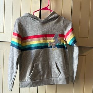 Girls Hoodie. Rainbow Unicorn. Size 10/12
